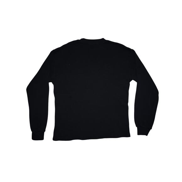 Esprit Black Waffle Knit Long Sleeve Shirt – Multicolor Logo – Size Small - Picture 3 of 5